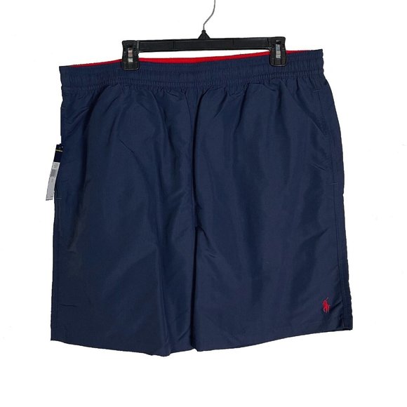 NEW Polo Ralph Lauren Bathing Suit (Swim Trunks)! XLT  Navy Blue  Pockets  Lined - Picture 1 of 4